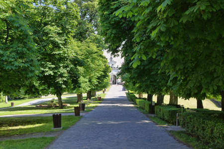 The park near castle Cerveny Kamen, located in southwestern Slovakia in the Little Carpathians near the Casta village.のeditorial素材
