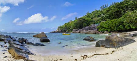 Sandy beach of Anse Gouvernement in Mahe, Seychelles