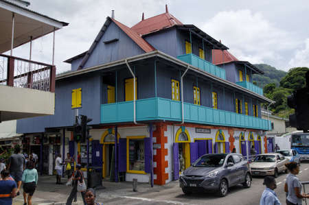 Center of Victoria city - Capital of Seychelles, Mahe islandのeditorial素材