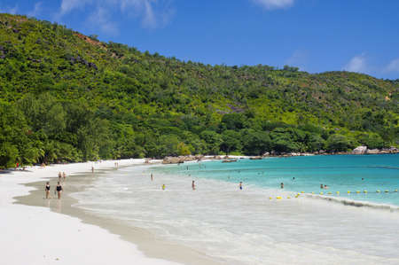 Anse Lazio beach at Praslin island, Seychelles.のeditorial素材