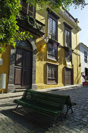 Typical Canarian houses in village of Icod de los Vinos, Tenerife, Canary Islands, Spainのeditorial素材