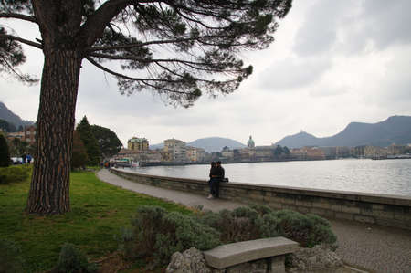 Como, Italy, taken on 28 March 2016, Como town on edge of Lake Como Italy on 28 March 2016のeditorial素材