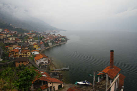 The view of Lake Como, Bellagio Italyのeditorial素材