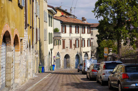 BERGAMO, ITALY - 29 MARCH 2016: View of picturesque ancient italian town Bergamo on 29 March 2016のeditorial素材