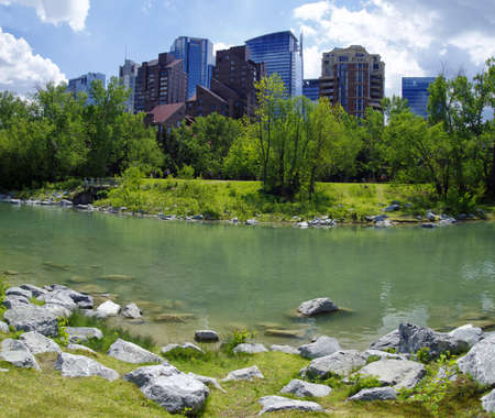 CALGARY, CANADA - MAY 26: Calgary skyline on May 26, 2016 in Calgary, Alberta Canada.のeditorial素材