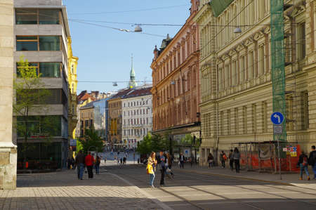 BRNO, CZECH REPUBLIC - APRIL 30: The city centre Brno on April 30, 2016. Brno is the second largest city in the Czech Republicのeditorial素材