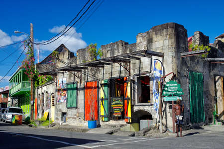 ROSEAU, DOMINICA - JANUARY 5, 2017 - The street life of Roseau city on January 5, 2017. Roseau is...