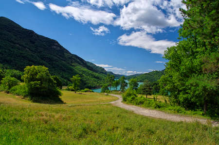 The Lago Bonito, Cercs, Catalonia, Spainの写真素材