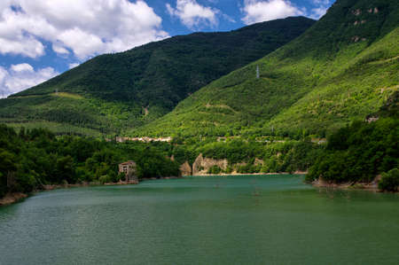 The Lago Bonito, Cercs, Catalonia, Spainの写真素材