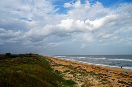 Beautiful North Beach Guana River Preserve on the east coast, Florida State, USAの写真素材