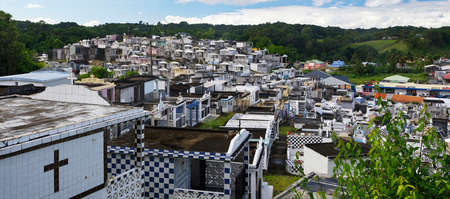MORNE A L`EAU/GUADELOUPE - JANUARY 02, 2019: Picturesque cemetery in Morne a l`Eau in Guadeloupe....