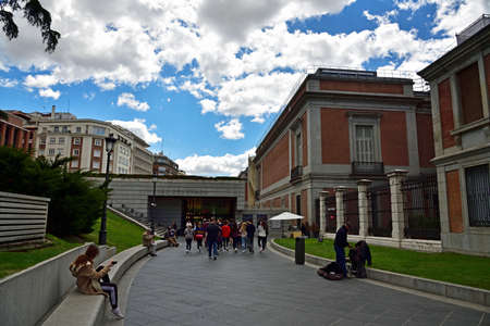 MADRID / SPAIN - APRIL 11, 2019 - Main entrance leading to the Prado Museum a major cultural landmark in Madridのeditorial素材