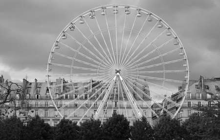 ferris wheel in the jardin des tuileries, paris, franceの写真素材