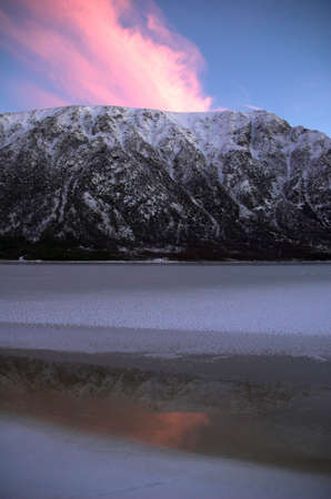 a winter landscape from lofoten, norway.の写真素材