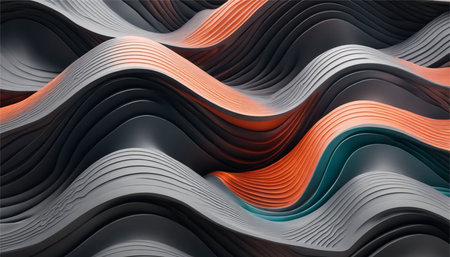 Abstract background with wavy lines. Vector illustration for your design.の素材