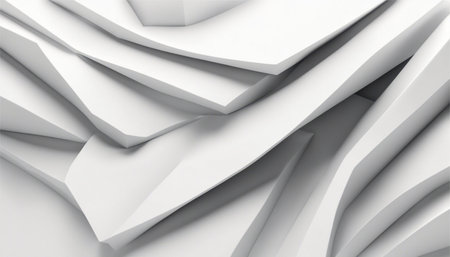 Abstract background of white folded paper sheets. 3d render illustration.の素材