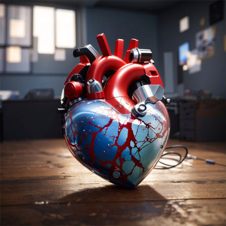 Heart in the office. 3d render. Computer generated image.の素材