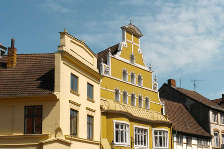 Old houses in Wismarの写真素材