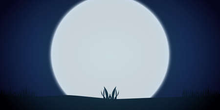 Full moon on the night sky background. Illustration.のイラスト素材