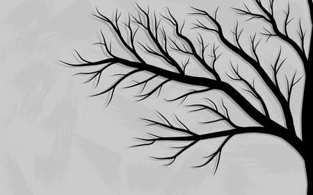 Dry tree on white background. Vector illustration.のイラスト素材