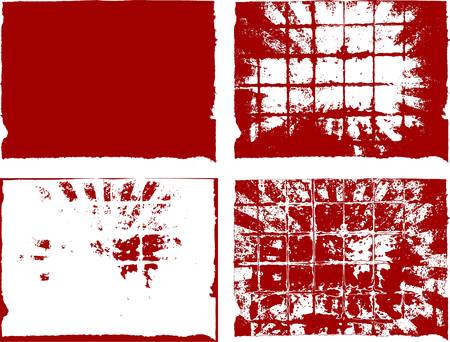 collection of 4 grunge background texturesのイラスト素材