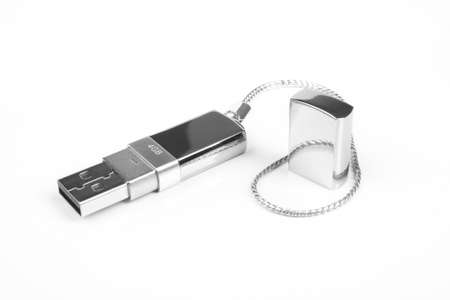 chrome jet flash device on white, metal