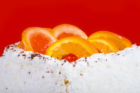 Fruit cake, orange, cherryの写真素材