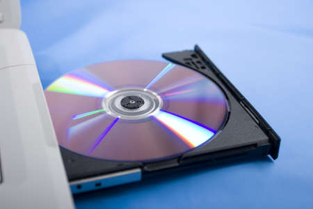 Black disk drive, white plastic, dvd-romの写真素材