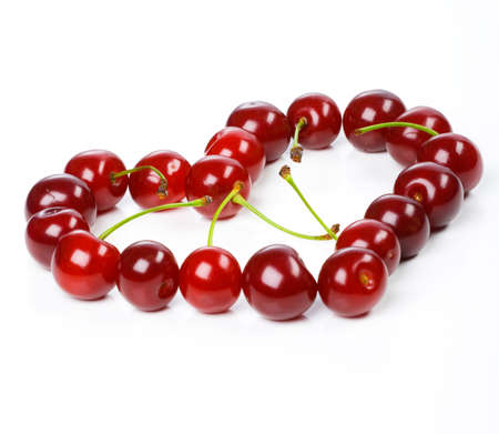 Sweet heart made from cherry