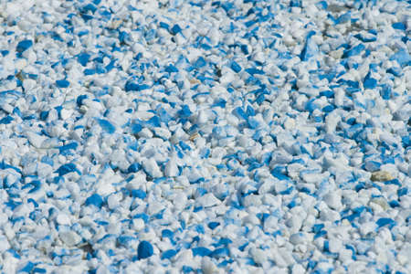 Blue and white gravel, close-upの写真素材