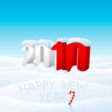 greeting card 2010. Mesh gradient. Editableのイラスト素材