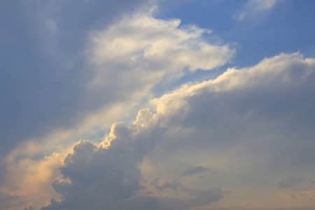 Fluffy clouds with blue sky