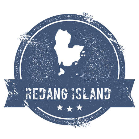 Redang Island logo sign. Travel rubber stamp with the name and map of island, vector illustration. Can be used as insignia, logotype, label, sticker or badge.のイラスト素材