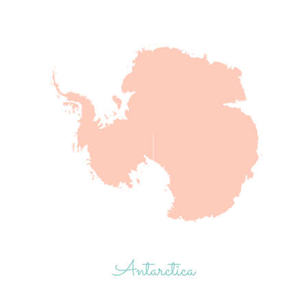 Antarctica region map: colorful with white outline. Detailed map of Antarctica regions. Vector illustration.のイラスト素材