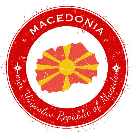 Macedonia, the Former Yugoslav Republic Of circular patriotic badge.のイラスト素材