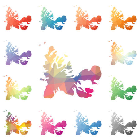 TAAF geometric polygonal, mosaic style maps collection.のイラスト素材