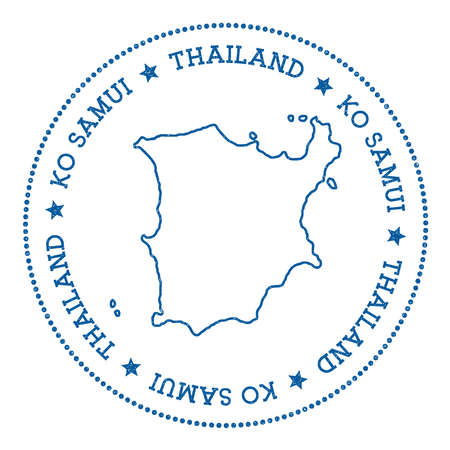 Ko Samui map sticker.のイラスト素材
