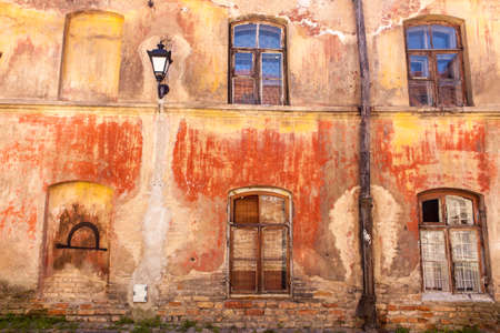 Colourful wall in Vilnus old town, Lithuania.の写真素材