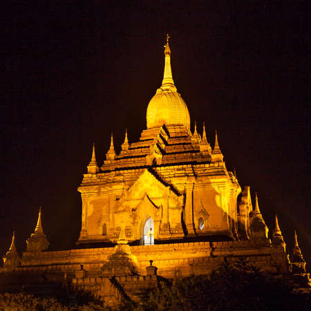 Bagan Temple at night illuminated.の写真素材