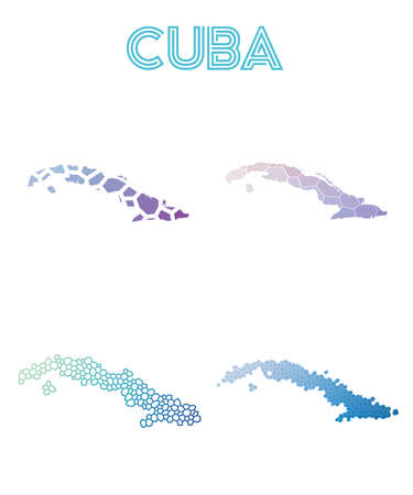 Cuba polygonal map.のイラスト素材