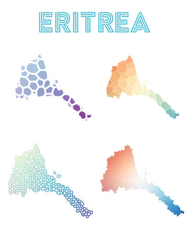 Eritrea polygonal map.のイラスト素材