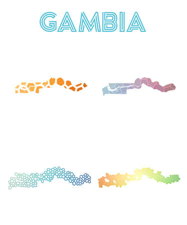 Gambia polygonal map.のイラスト素材