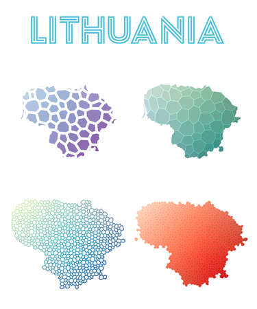 Lithuania polygonal mapのイラスト素材