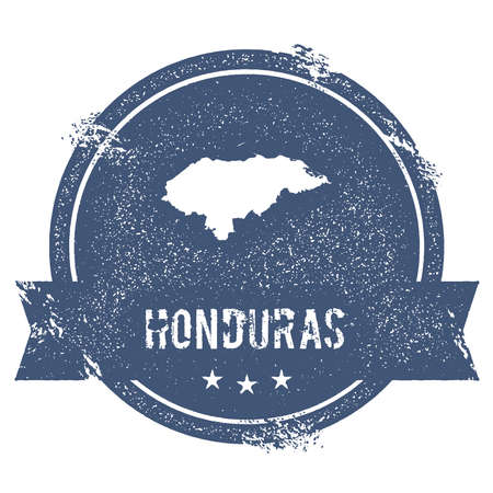 Honduras mark. Travel rubber stamp with the name and map of Honduras, vector illustration. Can be used as insignia, logotype, label, sticker or badge of the country.のイラスト素材