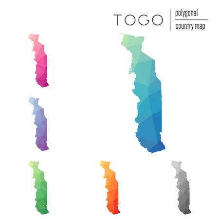 Set of polygonal Togo maps.のイラスト素材