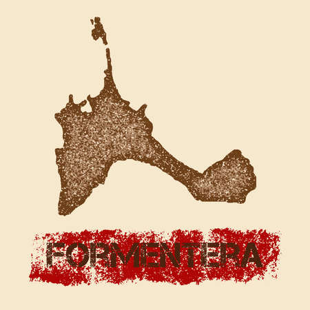 Formentera distressed mapのイラスト素材