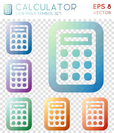 Set of colorful calculator icons in different sizesのイラスト素材