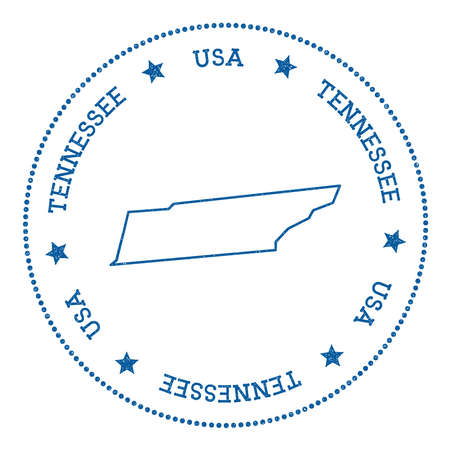 Hipster and retro style badge with Tennessee map sticker vector illustration.のイラスト素材