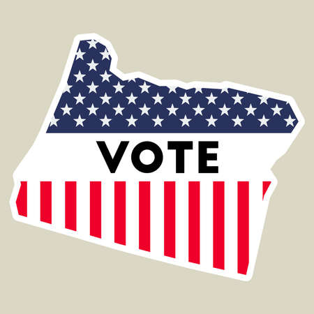 USA presidential election vote sticker Illustration.のイラスト素材