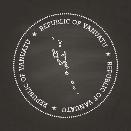 Vintage seal with Republic of Vanuatu mapのイラスト素材
